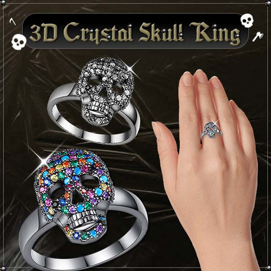 3D Crystal Skull Ring